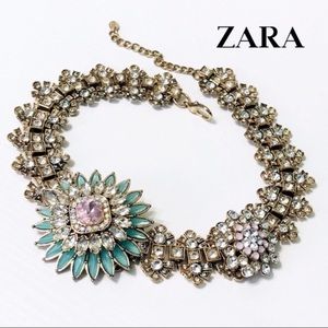 Zara floral statement necklace, pink, adjustable